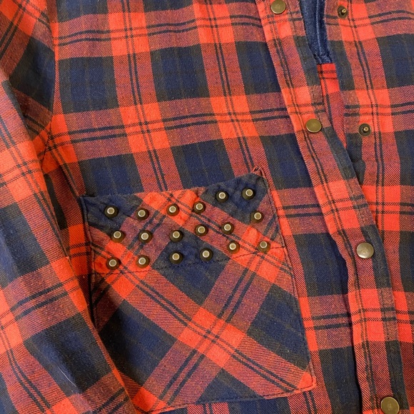 Red Blue Plain Shirt for Women Size XS - Picture 4 of 4